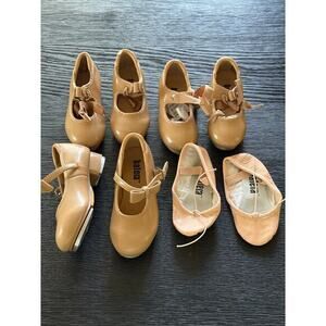 Kids bundle dance tap ballet shoes cream color